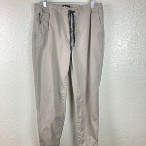 RSQ Jogger Men's Tan Pants Drawstring Slash Pocket Sz XL